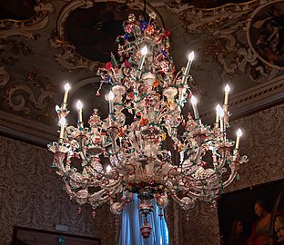 Candelabro no vidro de Murano.