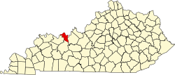 map of Kentucky highlighting Hancock County