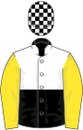 White and Black (halved horizontally), check cap, Yellow sleeves