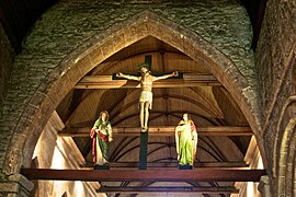 Église Saint-Jacques, Perros-Guirec (Côtes-d'Armor), arc triomphal et poutre de gloire.