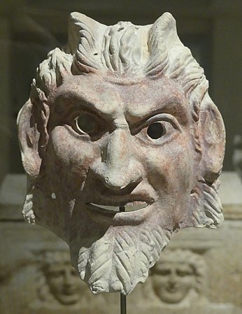 Roman terracotta mask of a Satyr.