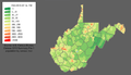 Image 3West Virginia population density map (from West Virginia)