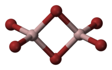 Ball and stick model of dimeric aluminium bromide