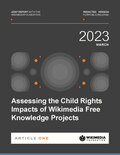 Thumbnail for File:ArticleOne - WMF Child Rights Impact Assessment Report 2023.pdf