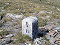 Marco de fronteira do Passo San Giacomo entre Val Formazza na Itália e Val Bedretto na Suíça.