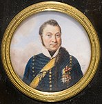 Löjtnant Carl Gustaf Flodin bärandes Wendes artilleriregementes uniform m/1815. Porträtt från 1816.