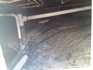 <span class="mw-page-title-main">Crawl space</span> Enclosed space below a structure that is too short to stand erect in