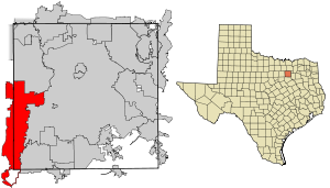 Location of Grand Prairie in Dallas County, Texas