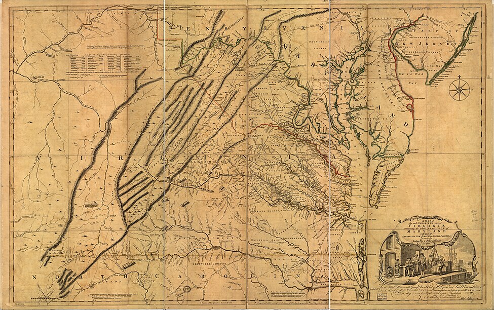 Map drawn by Joshua Fry & Peter Jefferson in 1751