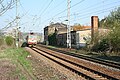 old railway station of Pirna with pasing EuroCity-train