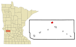 Location of Clontarf, Minnesota