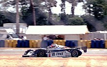With Mario Andretti and Derek Warwick in the Courage-Porsche C36 at the 1996 Le Mans 24 Hours.