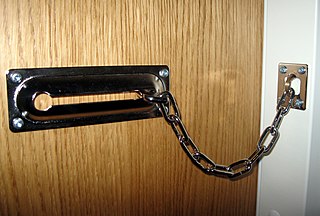 <span class="mw-page-title-main">Door chain</span> Security device attached to a door