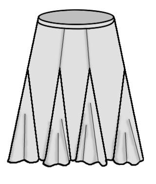 <span class="mw-page-title-main">Godet (sewing)</span> Circular sector of fabric set into a garment