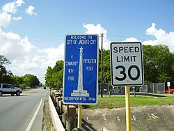 Jacinto City entrance sign