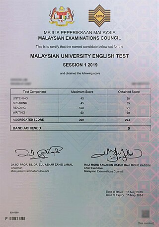 <span class="mw-page-title-main">Malaysian University English Test</span> English language proficiency test