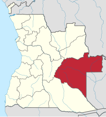 Moxico Province (location of the diocese) within Angola