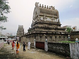 temple tower with a lake in the foreground