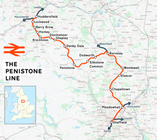 Penistone Line Railway line between Huddersfield and Sheffield