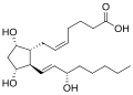 de: Struktur von Prostaglandin F2alpha; en: Structure of prostaglandin F2alpha