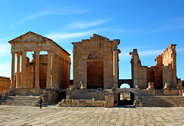 South-East, with the temples of Jupiter (center) and Juno (right)