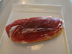 Jamón Serrano servi au Palo Santo Cafe (Aranda de Duero).