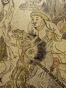 Detail of the Hawk Hunt, a scroll painting depicting Chinese concubine, Wang Zhaojun, given to a Xiongnu leader as part of attempt to secure an alliance Qianlong period, 1776 CE Shaanxi Province China (2).jpg