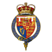 Garter-encircled Arms of William Arthur Philip Louis, Prince of Wales.png