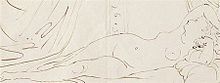 Ingres, drawing from memory of la Dormeuse de Naples, on the verso of his 1832 letter to Caroline Murat (Bibliotheque Nationale, departement des manuscrits). Ingres dessin-dormeuse-de-naples.jpg