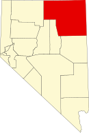 Map of Nevada highlighting Elko County