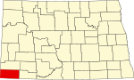 State map highlighting Bowman County