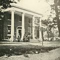 Marye's House upon Marye's Heights was the center of the Confederate position during the Battle of Fredericksburg, 1862. Confederate troop encampments are visible to the right.