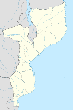 Mapa konturowa Mozambiku, w centrum znajduje się punkt z opisem „Beira”