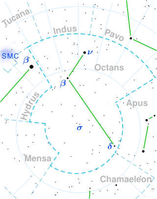 <span class="mw-page-title-main">HD 169904</span> B-type main-sequence star; Octans