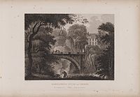 Sketch of Barskimming House and Bridge by John Claude Nattes, c. 1804.