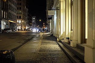 Sidewalk in SoHo, New York City.