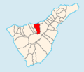 Map of Tenerife showing Los Realejos