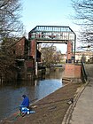 The River Foss Barrier (open), viewed from the south 53°57′08″N 1°04′42″W﻿ / ﻿53.952342°N 1.078394°W﻿ / 53.952342; -1.078394