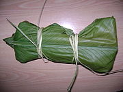 Bijao leaf used as a food wrapper