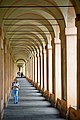 Arcade of Sanctuary of the Madonna di San Luca, Bologna, Italy. 2016