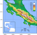 Topography of Costa Rica