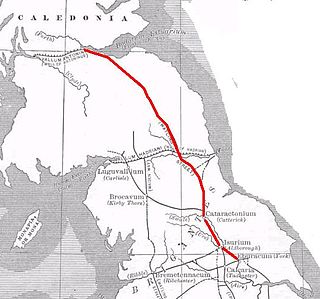 <span class="mw-page-title-main">Dere Street</span> Roman road that ran from York in England to the Antonine Wall in Scotland