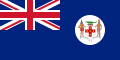 This is the SVG vector image of the flag and government ensign of the Colony of Jamaica from 1906 to 1957. It is recommended to create a new SVG vector image based on this SVG. Just change the background color from blue to the same red as the Union Flag in the upper left corner. The other contents remain unchanged.