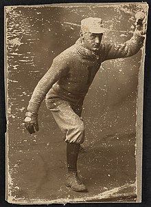 Left handed pitcher showing pitching motion (c. 1900). Michael T. "Nuf Ced" McGreevy Collection, Boston Public Library Left handed pitcher showing pitching motion - DPLA - 49b1243882a3984e514627348da2979c.jpg