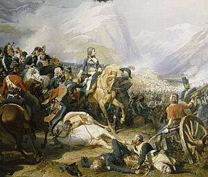 Napoléon Bonaparte à la bataille de Rivoli par Philippoteaux, 1844, château de Versailles.