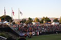 View of Orange County SC ultras in the Northwest corner in the bleacher seating