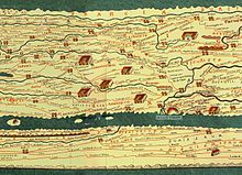 Detail of the Tabula Peutingeriana, showing Francia at the top TabulaPeutingeriana with Francia.jpg