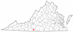 State map highlighting City of Martinsville