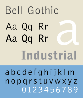 <span class="mw-page-title-main">Bell Gothic</span> Sans-serif typeface