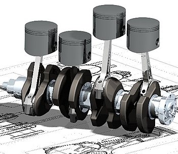 Solid model assembly created in en:NX (Unigraphics).